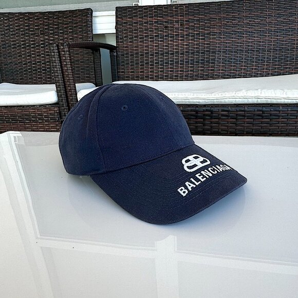 Balenciaga Hats & Pull Cotton Navy Blue Men Size L (58 cm) - Picture 5 of 12